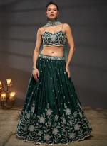 Pure Chiffon Green Party Wear Sequins Work Lehenga Choli